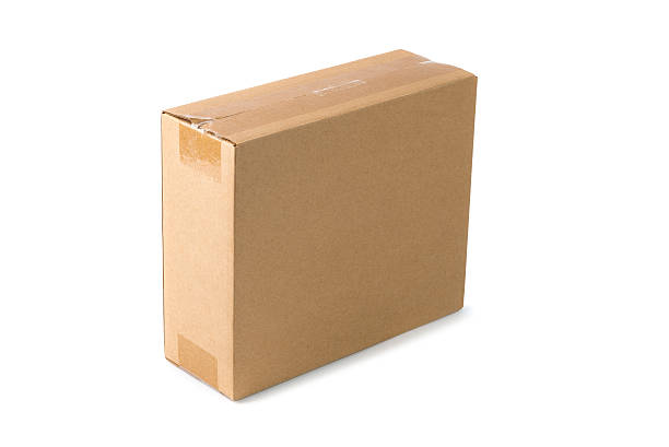 istock Closed cardboard Box or brown paper package box isolated 527551064