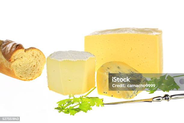 Cheese And Bread Stock Photo - Download Image Now - Appetizer, Baguette, Blue Cheese
