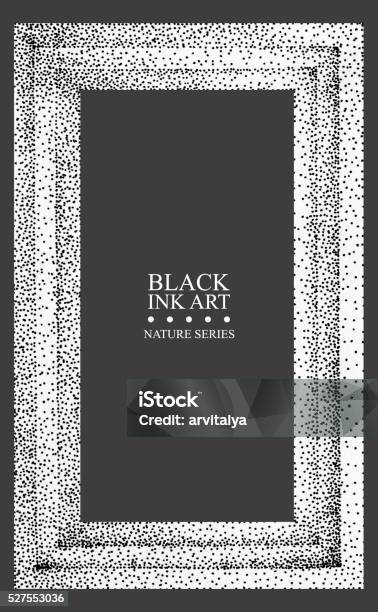 Illustration With Rectangular Frame Drawn By Hand With Black Ink Stock ...