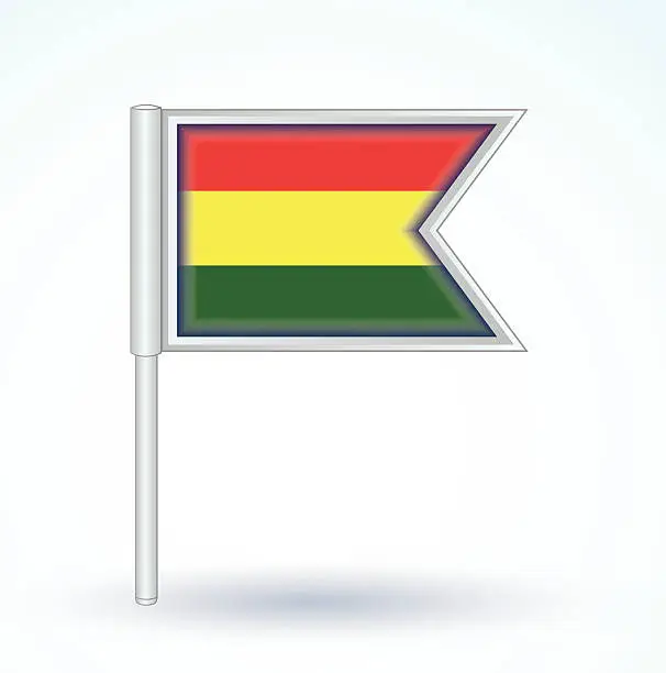 Vector illustration of Flag of Bolivia, vector illustration