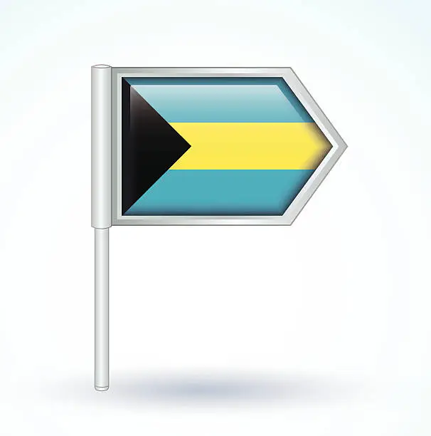 Vector illustration of Flag of Bahamas, vector illustration