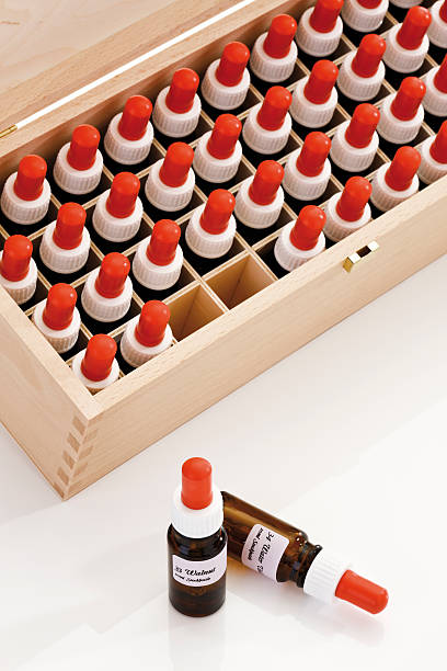 istock Wooden box with Bach flower remedies 527557247