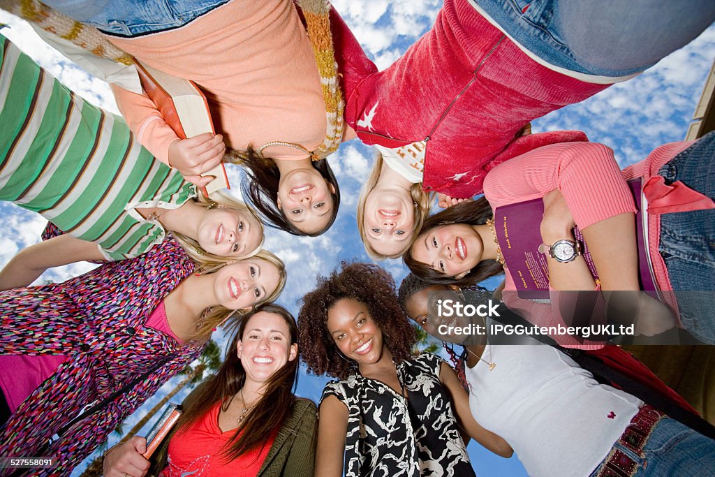 Friends Standing Together Female High School Student Stock Photo