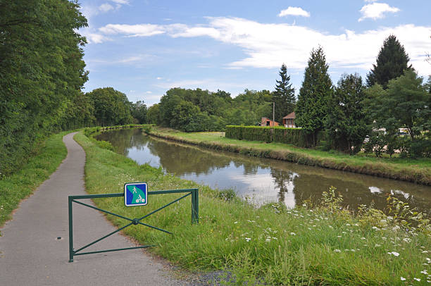 Voies Verte cycle route and sign in Burgundy stock photo