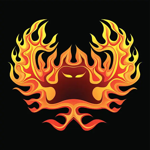 Vector illustration of Burning devil