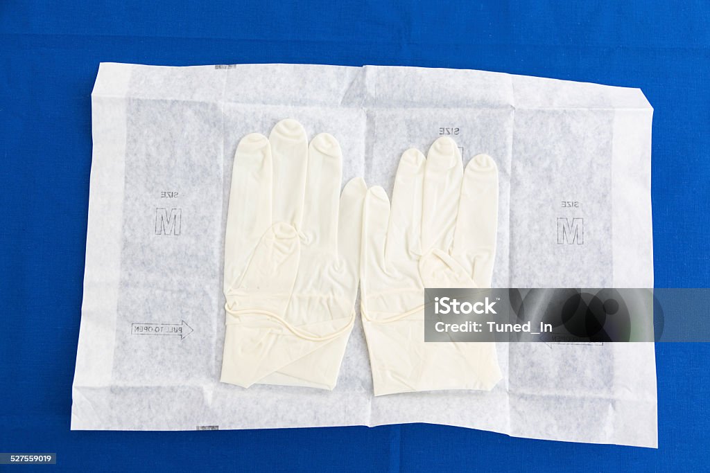 Sterile surgical gloves Blue Stock Photo