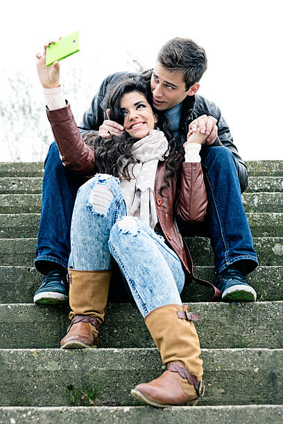 istock Couple outdoor selfie 527559387