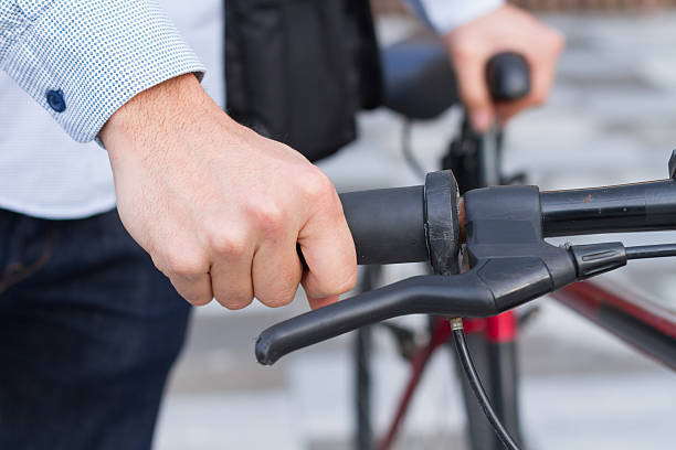 istock Closeup of hand on the handlebar 527564473