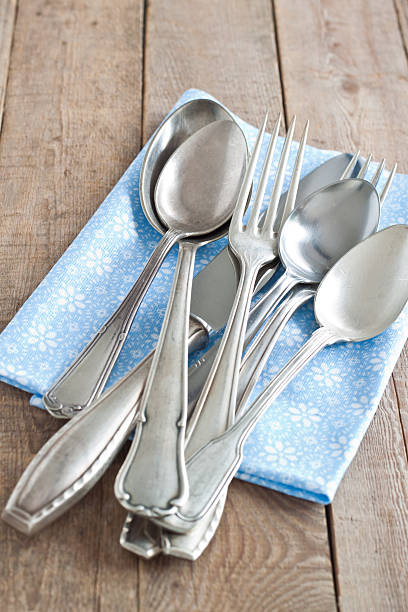 istock Cutlery with napkin 527569693