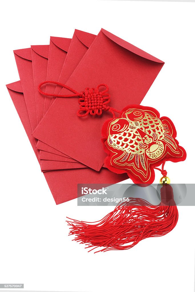 Auspicious Fish Ornament And Red Packets Chinese New Year Red Packets and Auspicious Fish Ornament Art And Craft Stock Photo