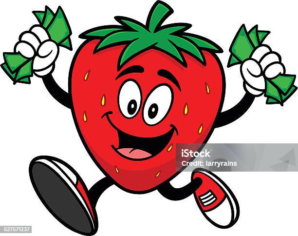 Strawberry With Money Stock Illustration - Download Image Now - Athlete, Banking, Berry Fruit