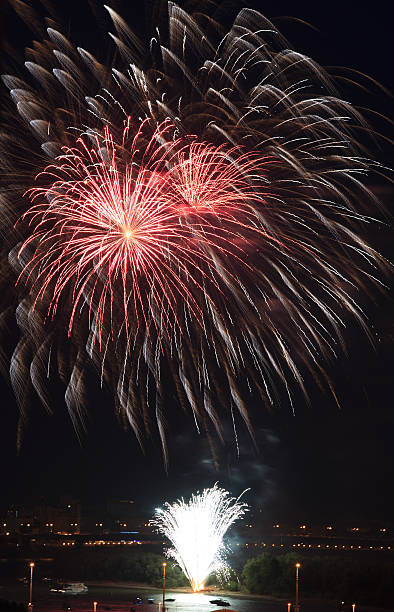 istock Beautiful fireworks in the night sky. 527579467