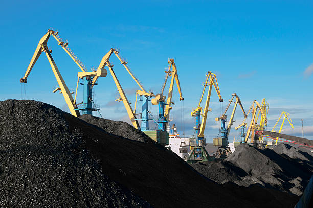 istock Coal, freight terminal in the port. 527579569