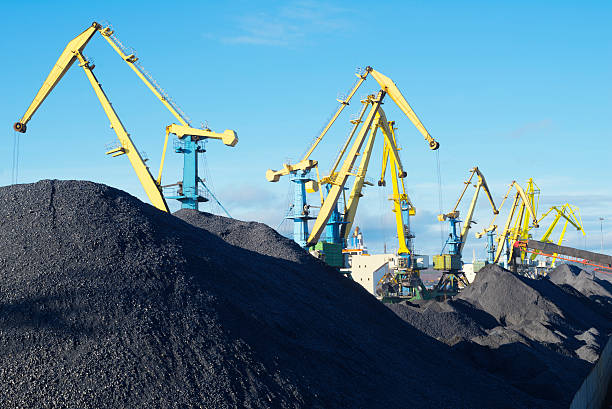 istock Coal, freight terminal in the port. 527579597