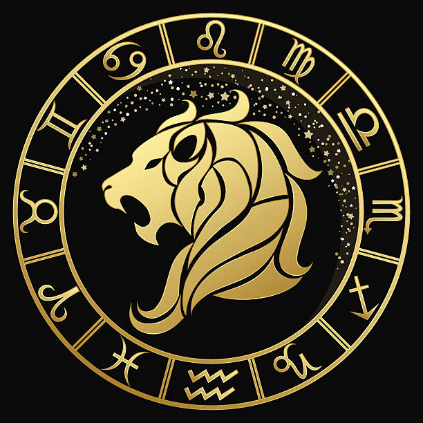ilustrações de stock, clip art, desenhos animados e ícones de leão dourado símbolo do zodíaco - gold jewelry necklace locket
