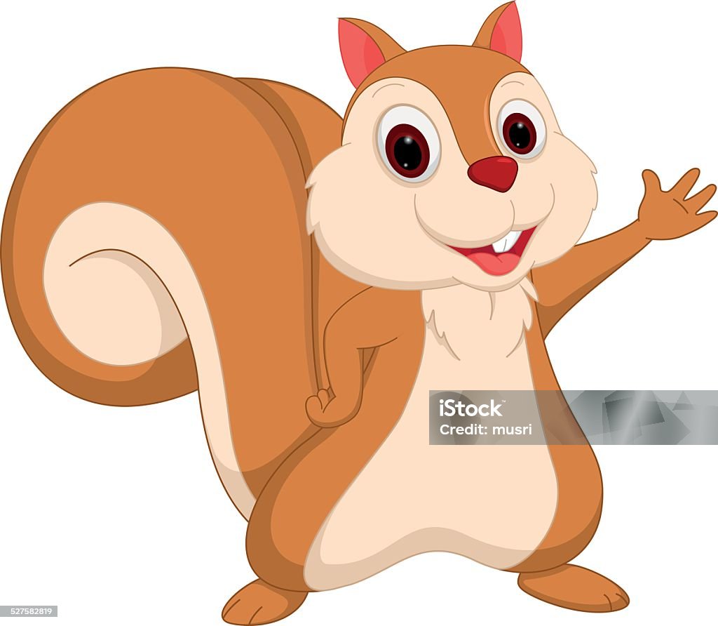 Happy squirrel cartoon presenting Vector Illustration of Happy squirrel cartoon presenting  Chipmunk stock vector