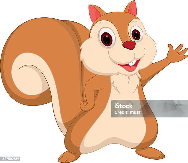 Happy Squirrel Cartoon Presenting Stock Illustration - Download Image Now - Chipmunk, Clip Art, Cut Out