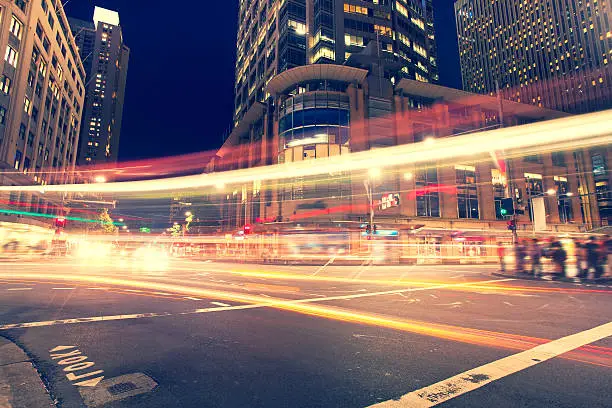 Photo of Sydney city roads at night