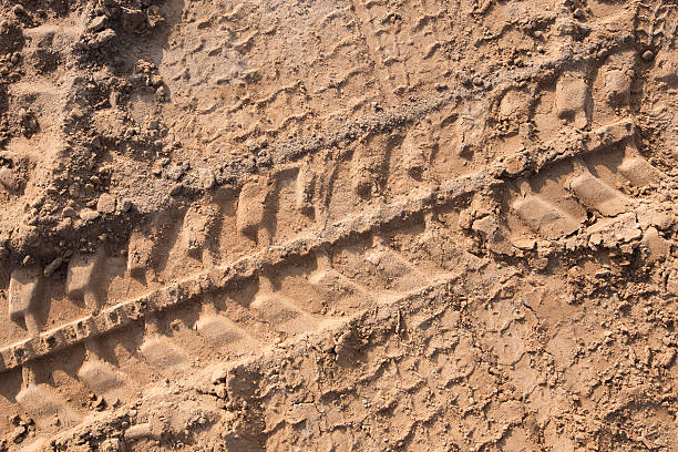 istock tire tracks in the sand 527586271