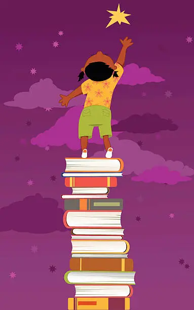 Vector illustration of Importance of reading for children development