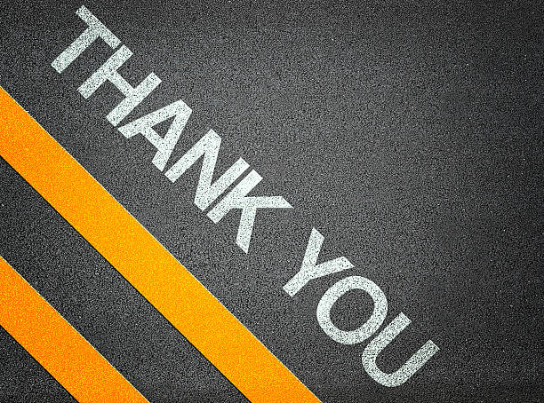 Thank you - Text Writing Road Asphalt