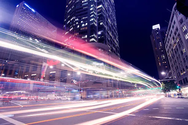 Photo of Sydney city roads at night