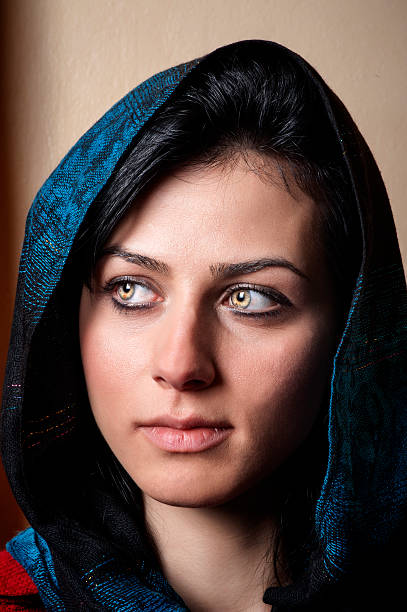 istock Beautiful woman with scarf 527617787