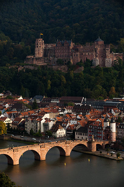 Sunset of Heidelberg stock photo