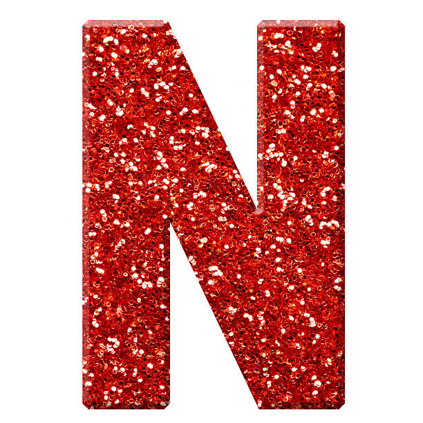 Glitter Letter N Stock Photo - Download Image Now - Alphabet