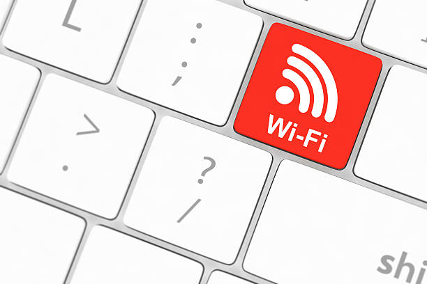 istock wifi concepts, with message on enter key of computer keyboard. 527636081