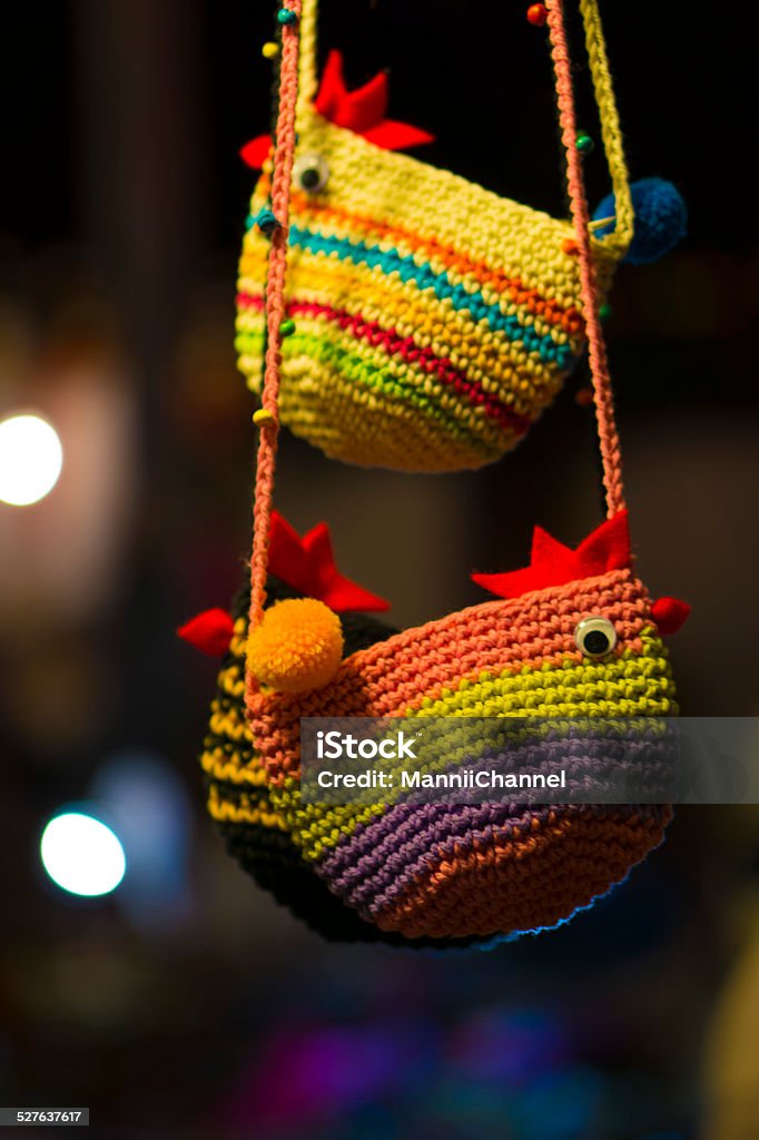 Thai hand bag, purse, wallet Walking street of Chiangmai, Thailand. There are many sellers sell traditional things. Most of them are accessories and food. Arts Culture and Entertainment Stock Photo