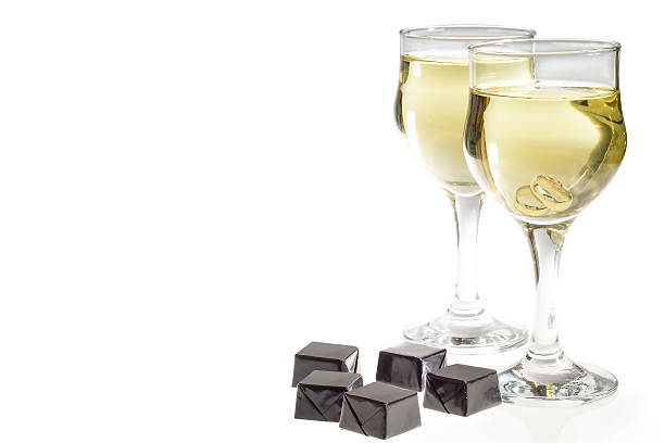istock Champagne  Chocolate and Ring for wediing 527637931