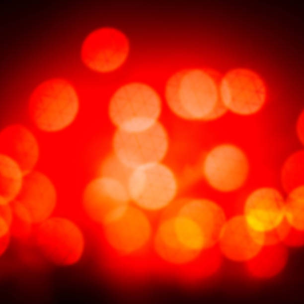 istock Red Christmas background. Glitter vintage lights background with 527654449