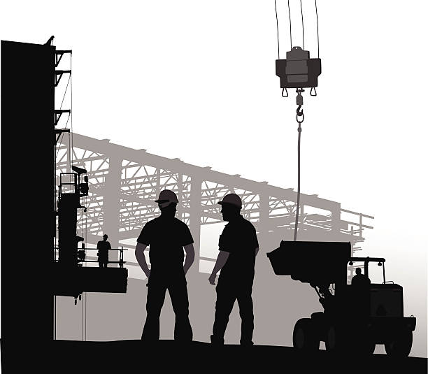 industrialgrade - silhouette men foreman mature adult stock illustrations