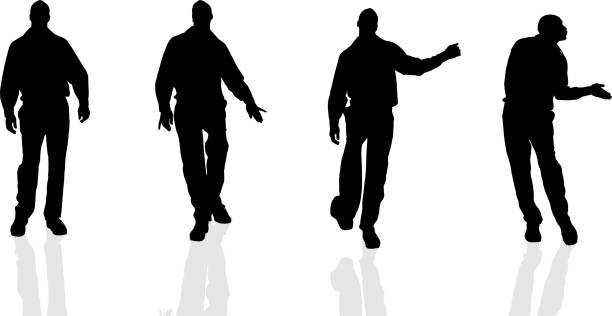 Vector silhouette of a man. Vector silhouette of a man on a white background. gay men kissing men silhouette stock illustrations