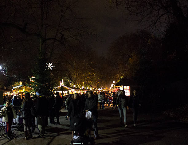 escena nocturna de hyde park el país de las maravillas de invierno - for sale industry farmers market market stall fotografías e imágenes de stock