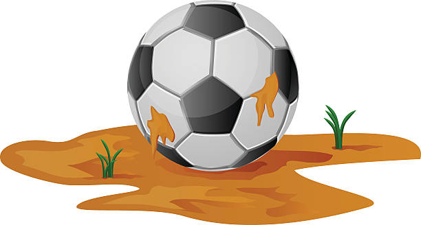 błotniste piłka nożna wektor - soccer mud soccer ball ball stock illustrations