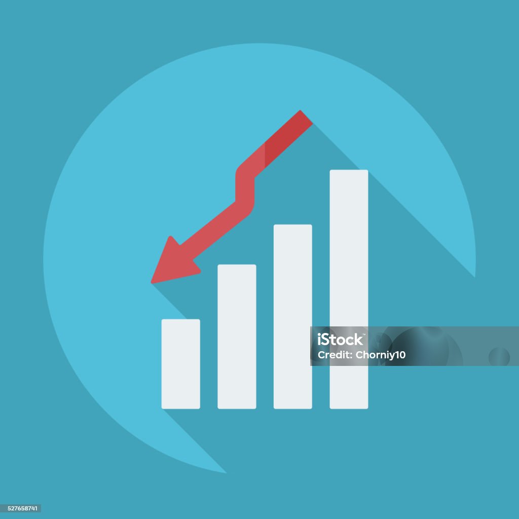 Rating Down Graph Flat Modern Design With Shadow Rating Down Stock Illustration ...