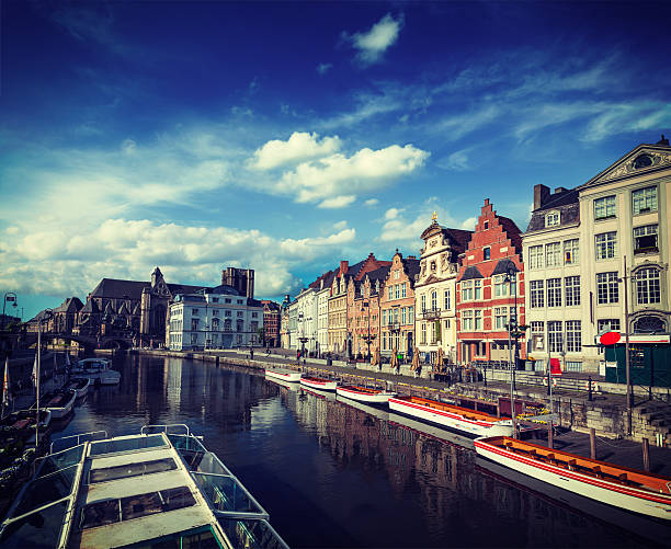 istock Ghent canal. Gent, Belgium 527658983