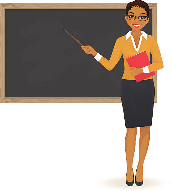 教師は、黒板 - professor teacher female blackboard点のイラスト素材／クリップアート素材／マンガ素材／アイコン素材