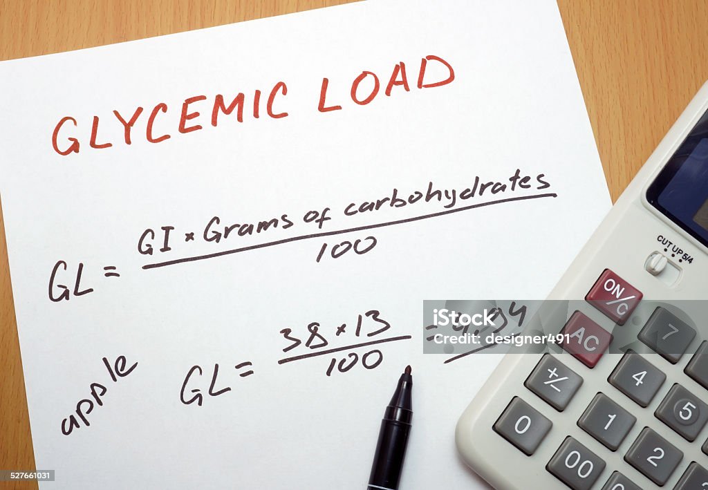 glycemic load formula calculator, a marker and a paper with a glycemic load formula Antioxidant Stock Photo