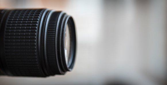 Close Up Of Camera Lens. Large copyspace.