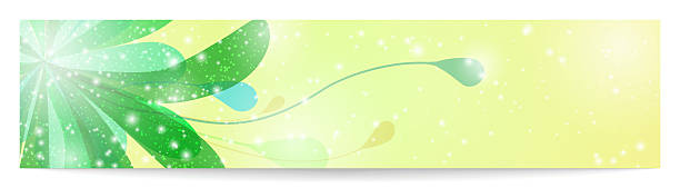 Illustration of a fairy girl on a green banner on a white background