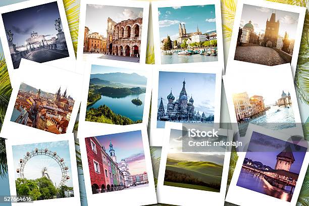 Eurotrip Memories Shown On Polaroid Photos Summer Vacations Stock Photo - Download Image Now