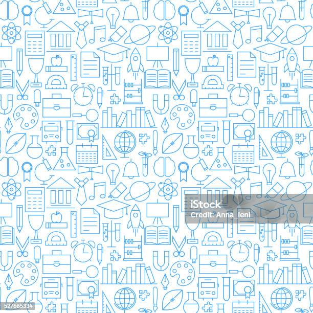 Linie Schule Bildung Graduierung Nahtlose Weiß Muster Stock Vektor Art und mehr Bilder von Bildung