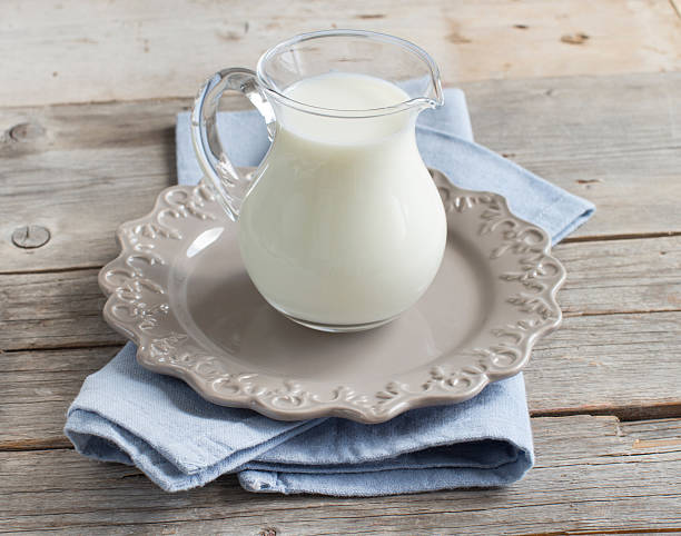 istock Milk in a jar on a napkin 527666874
