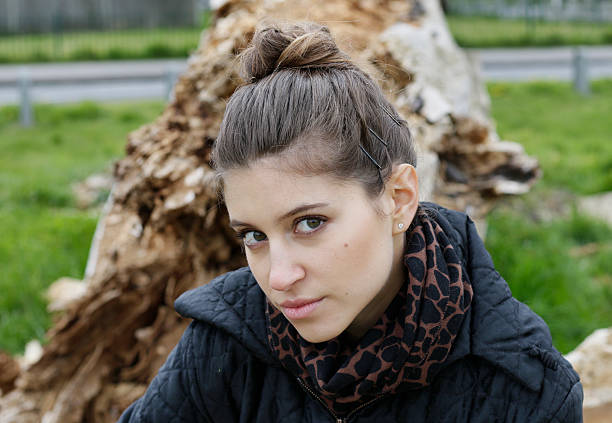 istock Relaxed Russian outdoor girl looking at camera 527668270