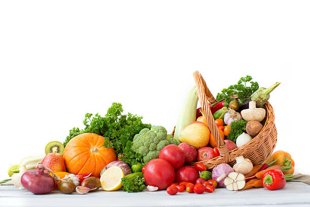 istock Collection fruits and vegetables isolated. 527670494