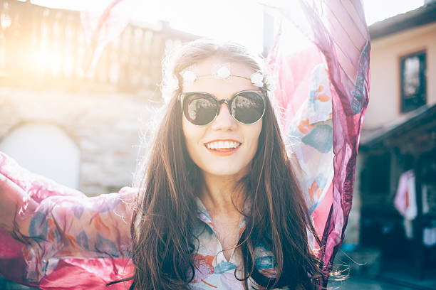istock Joyful young woman having fun 527671346