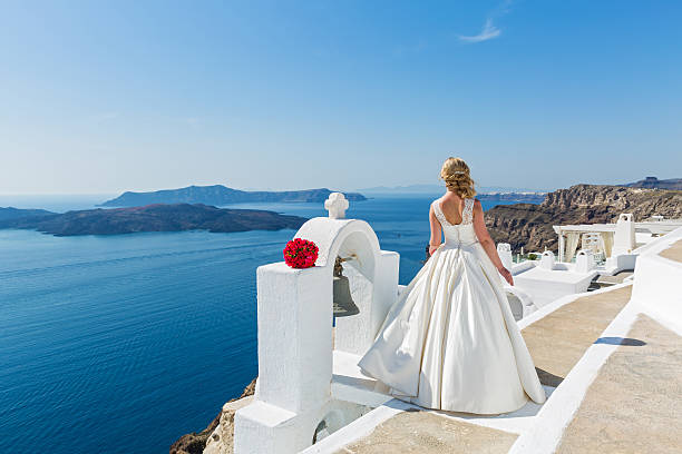 istock Bride  look at the sea 527673566